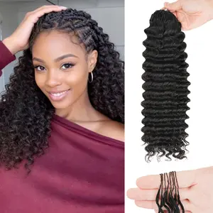 Burmese Curly Crochet Feather Hair Extensions For Women Natural Black Water Wave Curly Wave Braiding Hair With Elegant Style For Everyday Or Special Occasions