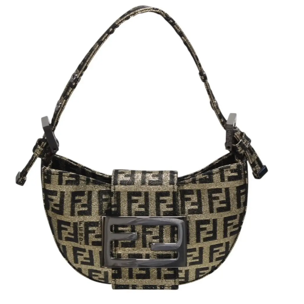 Pre-owned FENDI Canvas Mini Bags Zucchino Mini Croissant Bag