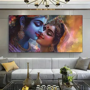 1pc Canvas Painting with Wooden Frame, Vibrant Indian Style Living Room and Bedroom Wall Decor, Cultural Home Decor |   Intricate Design | , Large Canvas Wall Art, Perfect for Decorating Room, Living Room, Office, etc