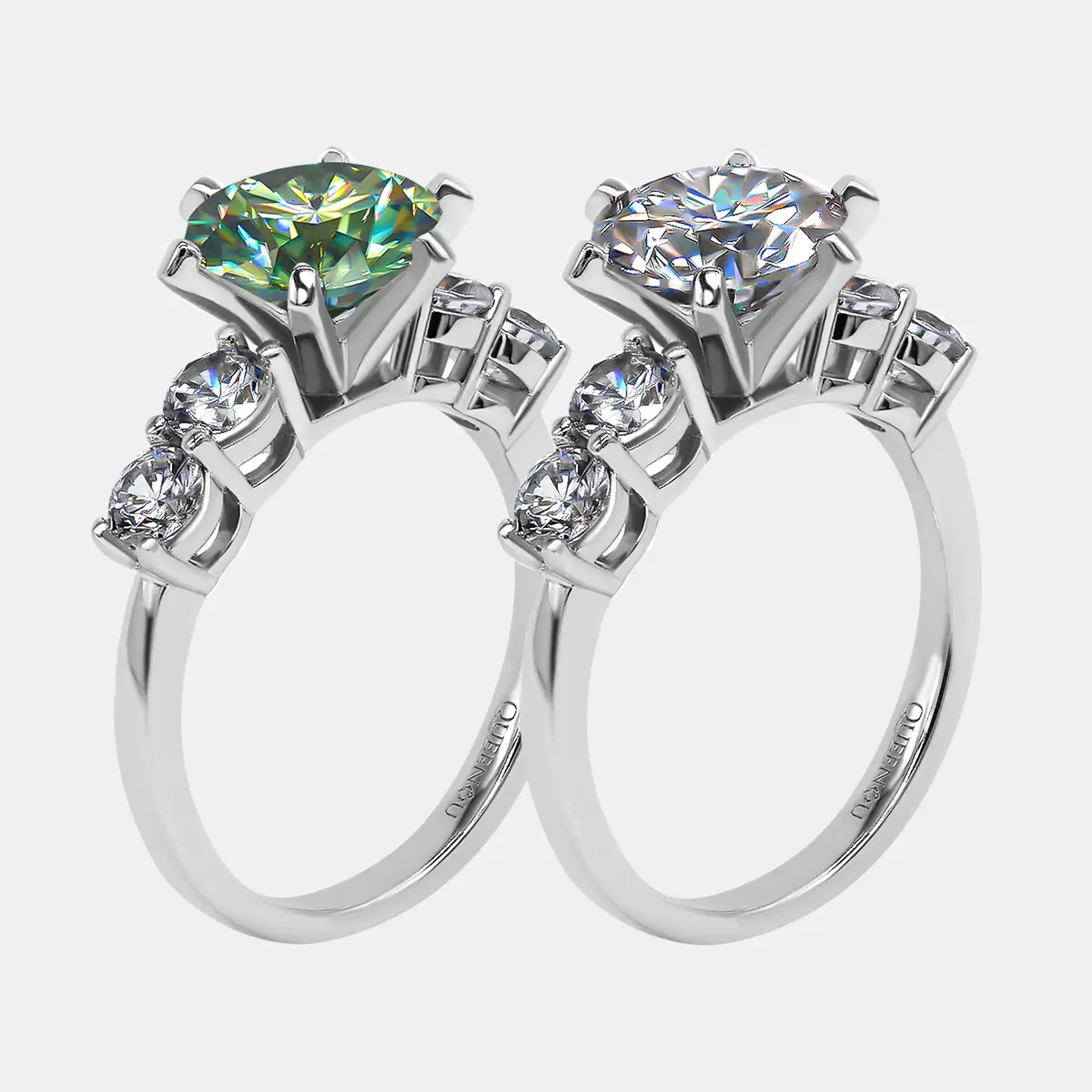 【704】3 Carat High Set Synthetic Moissanite Ring– Luxurious and Elegant Choice for Engagement, Wedding, or Special Occasions