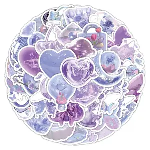 60 purple and pink double-series stickers ins style creative decoration notebook handbook DIY