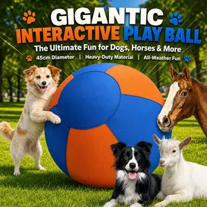 Gigantic Interactive Play Ball for Dogs and Horses, 45cm (18 Inch) Heavy-Duty Herding Ball, All-Weather Oversized Outdoor Toy for Large Dogs, Goats & Farm Animals