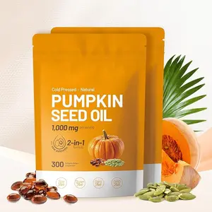 2 Pack Pumpkin Seed Oil 1000mg with Saw Palmetto Softgels | 300 Softgels Per Bottle Antioxidant Daily Dietary Supplement, Supports Men’s Prostate, Urinary & Hair Wellness