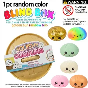 1pc Random Color Emoji Dumpling Squeeze Toy, Fun Stress Relief Fidget Toy, Includes Steamer Basket, Perfect for Kids and Adults, Stress Relief Fidgeting