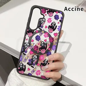 Magnetic Case Compatible with Samsung Galaxy S26 S23 Ultra S24 Plus S25 Edge S22+ FE Ghostly Love Whispers Clear Acrylic Back Drop Protection Pocket-Friendly Cellphone Cover Gift for