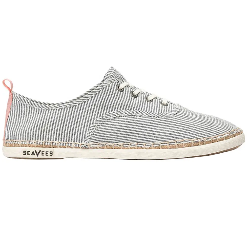 SeaVees Womens Sorrento Sand Striped Lace Up Sneakers Shoes Casual - Blue