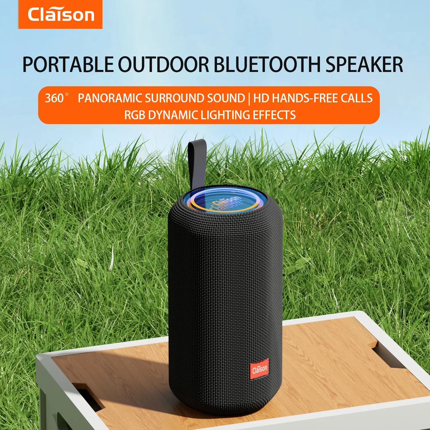 Claison T67 Bluetooth Speaker High-Quality Wireless 360° Surround Sound Ultra-Long Battery Life Portable Anti-Drop Design with Hanging Rope Multifunctional Integration