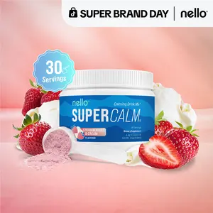 Nello Supercalm Calming Drink Mix with KSM-66 Ashwagandha Vitamin D3 Magnesium & L-Theanine Supports Cortisol Balance Mood & Sleep Helps Manage Stress Berry Flavored Dietary Supplement Healthcare Lemon