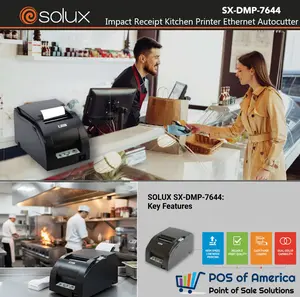 Solux SX-DMP-7644 Impact Restaurant Kitchen Printer Ethernet Autocutter