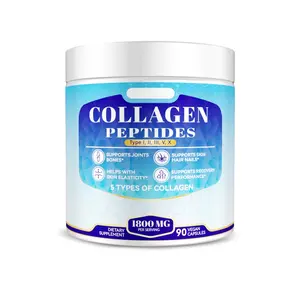Collagen Peptides 5 Types Complex 1800mg Dietary Supplement for Fitness 90 Capsules