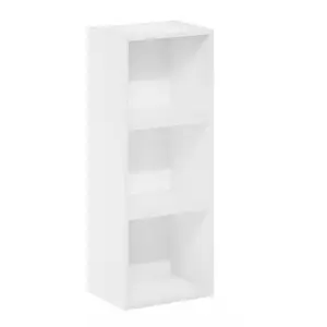 PASIR Bookcase, 3-Tier Bookshelf, Tool Free Open Shelf Bookcase, Floor Standing, 9 x 12 x 32, for Living Room Bedroom Home Office, White