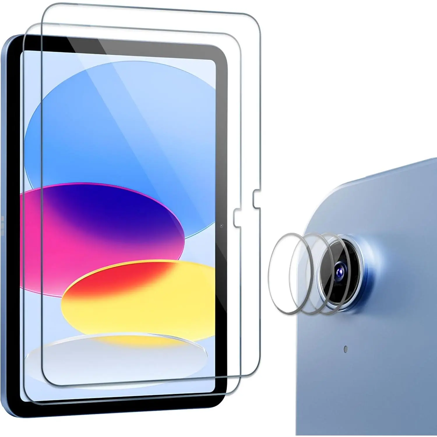 3 Pack Tempered Glass Tablet Protector with Camera Lens Protector for 10.9 in iPad 10th Generation 2022, Protective Shield Tablet Accessories