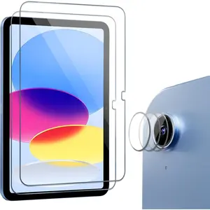 2+3 Pack Tempered Screen Protector for iPad 10th Generation with Camera Lens Protector, Protective Glass Film Guard for 10.9" iPad 10 Gen 2022