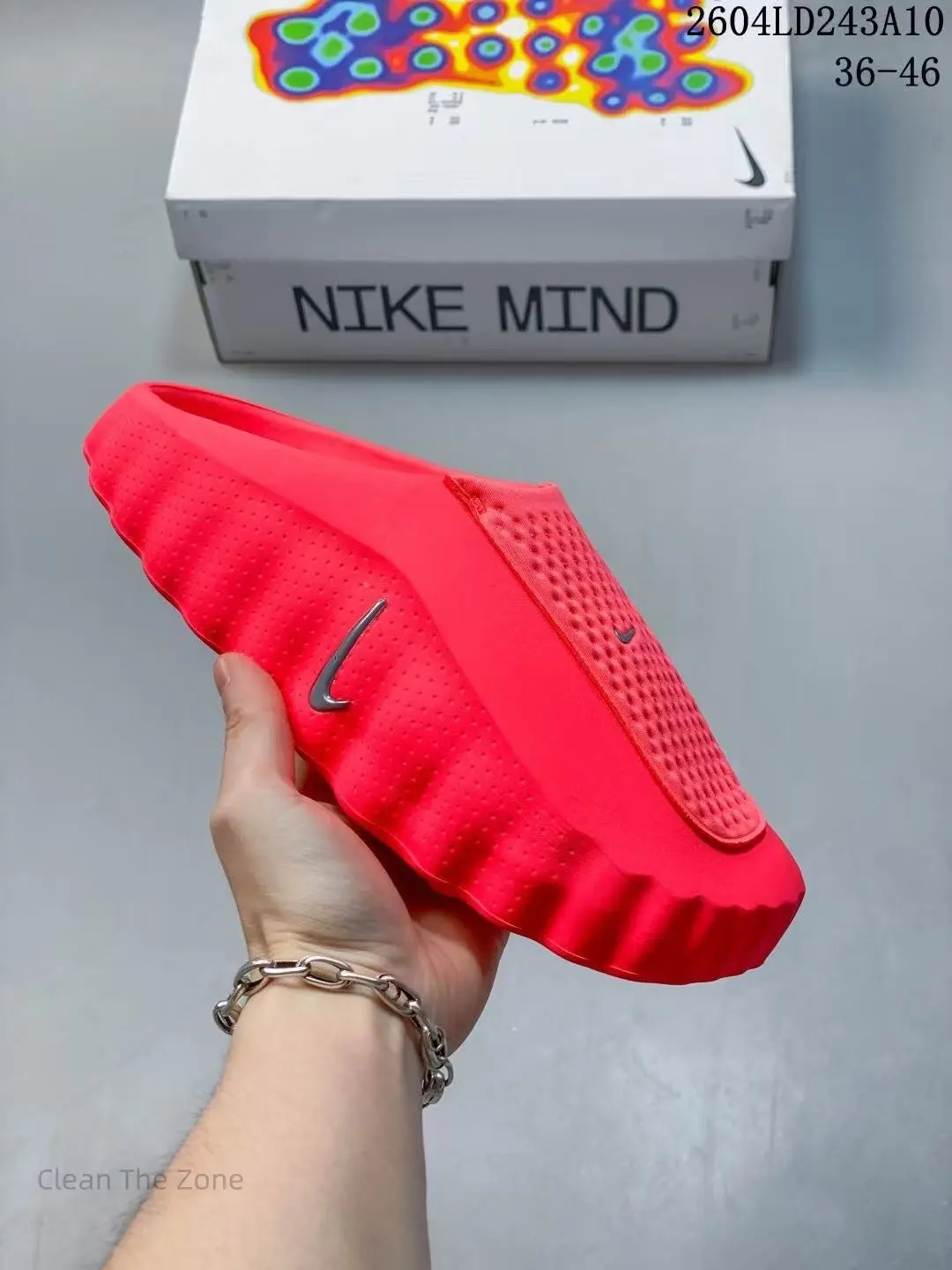 Vivid Bright Red Integrated Soft EVA Foam Slip On Clogs Dual Area Dot Perforated Breathable Upper Ergonomic Wavy Edge Waterproof Cushion Sole Casual Slides For Gym Pool Beach Daily Wear