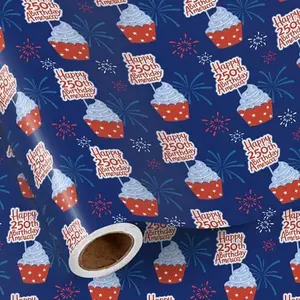 America's 250 Years Celebration Gift Wrap, USA 250th Anniversary Wrapping Paper Roll