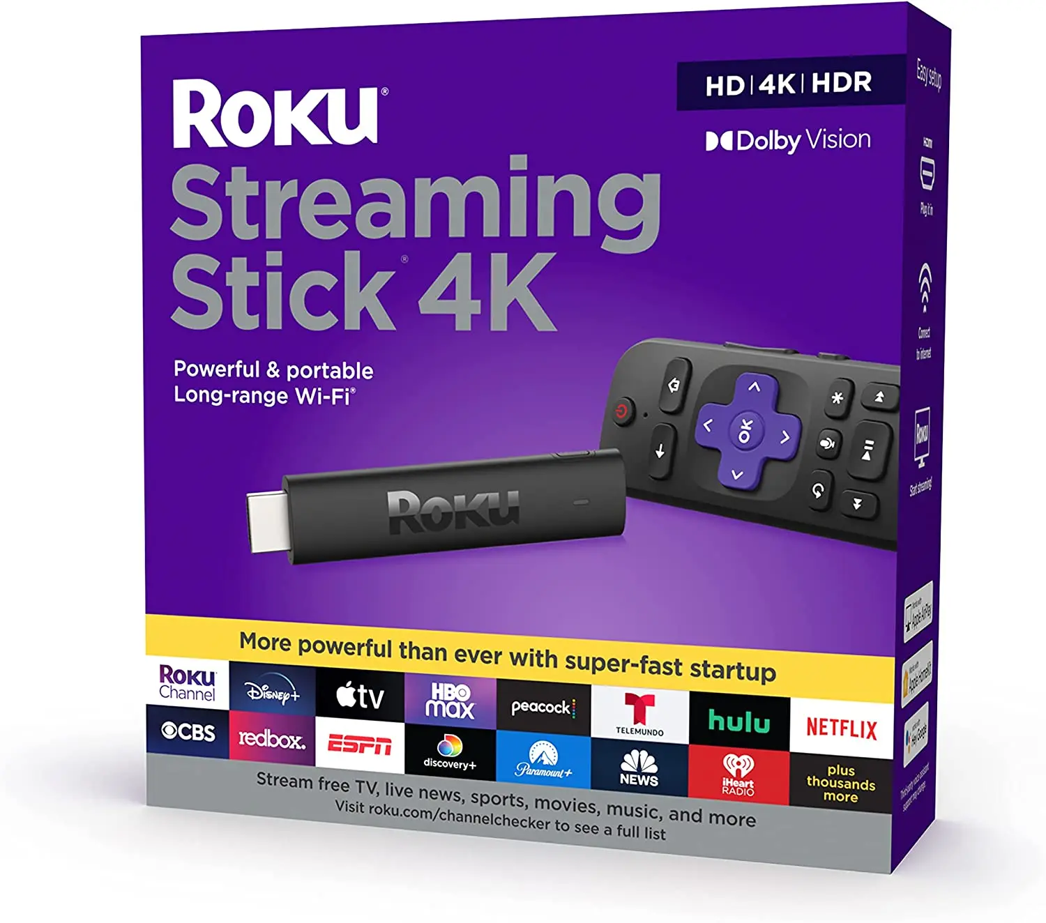 Roku Streaming Stick 4K/HDR/ with Roku Voice Remote