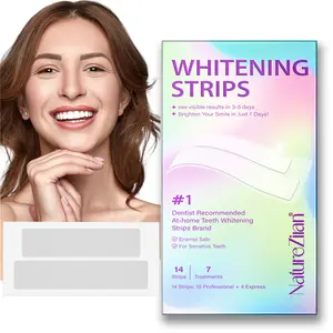 Nature Ziran Teeth Whitening Strips, Natural Coconut Oil, Safe for Enamel, Deep Stain Removal, Fresh Breath, Oral Care, 14 Sheets, Teeth Brightening Strips