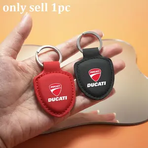 Leather Car Emblem Keychain Keyring Keychain For Ducati Monster Panigale 748 749 999 1098 1199 1299 1198 848 S Auto Accessories Robust Keyring