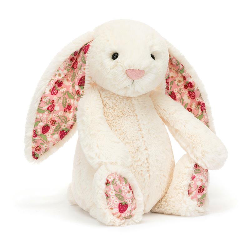 Jellycat Blossom Cream Bunny “Berry” – Ultra Soft Cuddly Plush, Comes with Official Jellycat Bag, Perfect Gift for All Ages