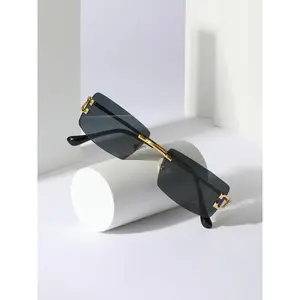 Simple Frames Glasses for Men & Women for Gift, Rich Girl Glasses , Summer New Trendy Glasses 2025 Women, Rimless Fashion Eyeglass, Travel Accessories with Storage Box & Package