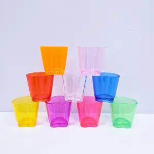 16 Pack Mini Heart Shaped Plastic Glasses, 1.5oz Reusable Cocktail Cups, Cute Portable Drinking Cups for Party, Wedding, Daily Use, Wine, Juice, Wedding Decoration