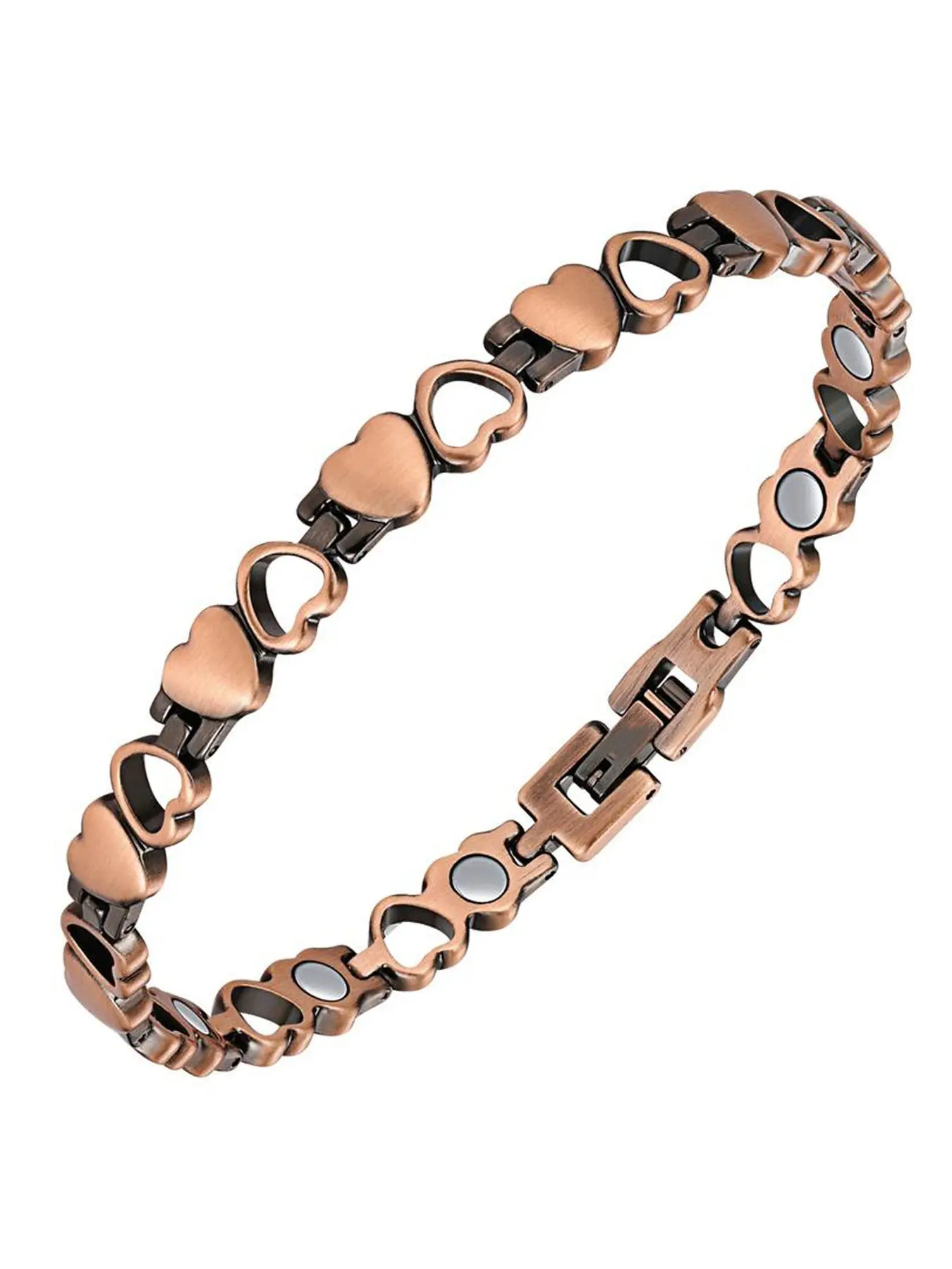 Women's Copper Anklet, 99.99% Pure Copper Magnetic Anklet, Adjustable Size, Heart Shape, High-Quality Jewelry for Arthritis Patients, Love