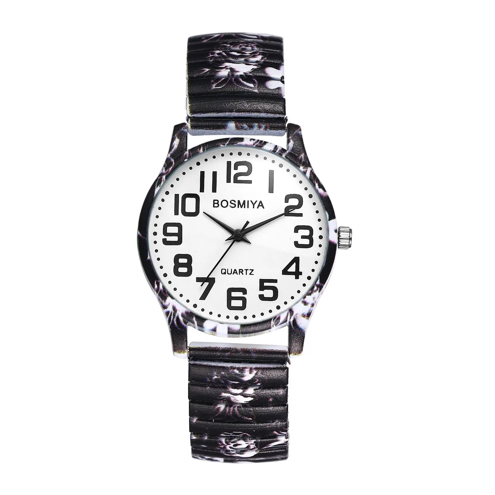 OIDEA Women's Bohemian Printed Watch, Stainless Steel Stretch Band, Easy Reader Quartz Dial, Unisex OneSize Anniversary & Graduation Gift