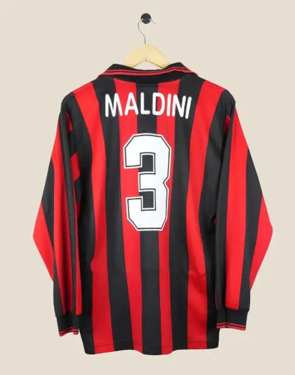 P.M #3 Red & Black 1997–1998 Retro Football Jersey – Long Sleeve, Full Logo, Ship 7–15 Days