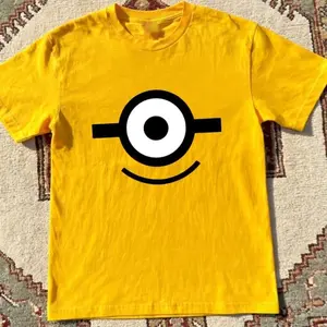 Yellow Minion Face Baby Tee Brand New Reprint Graphic – Y2K Aesthetic Graphic Top