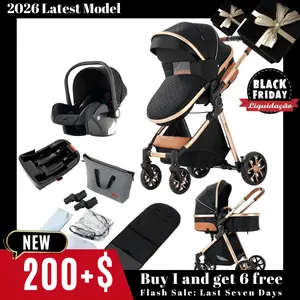 【Free safety seats available】Baby stroller Multi-functional high landscape folding light mall supermarket outdoor 4 In 1 strollers for babies, High & Quality & Lightweight Travel Stroller For Babies Outdoorfun car seat baby items