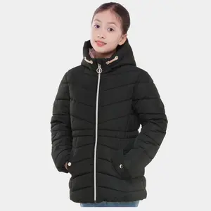 Rokka&Rolla Girls' Long Coat Puffer Jacket-Black, size 14-16