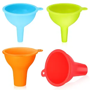 4 count Kitchen Funnel Set Canning  Funnel, Small and Large, Wide Mouth for Jars Jam  Filling Bottles Liquid Oil and (Multi Color)