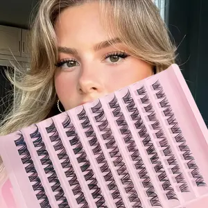 Blowout 10 Row Single Cluster D Curl Volumized False Eyelashes DIY Eyelash Extensions Segmented Self-Adhesive Natural Dense Flower Buds, Perfect for Daily Use & Special Occasions