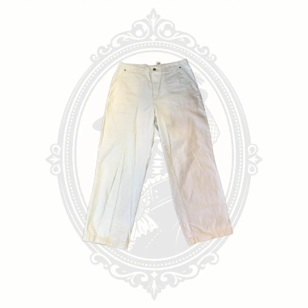 Vintage Bill Blass Petite Classic Cotton Chino Pants Ivory Size 12P