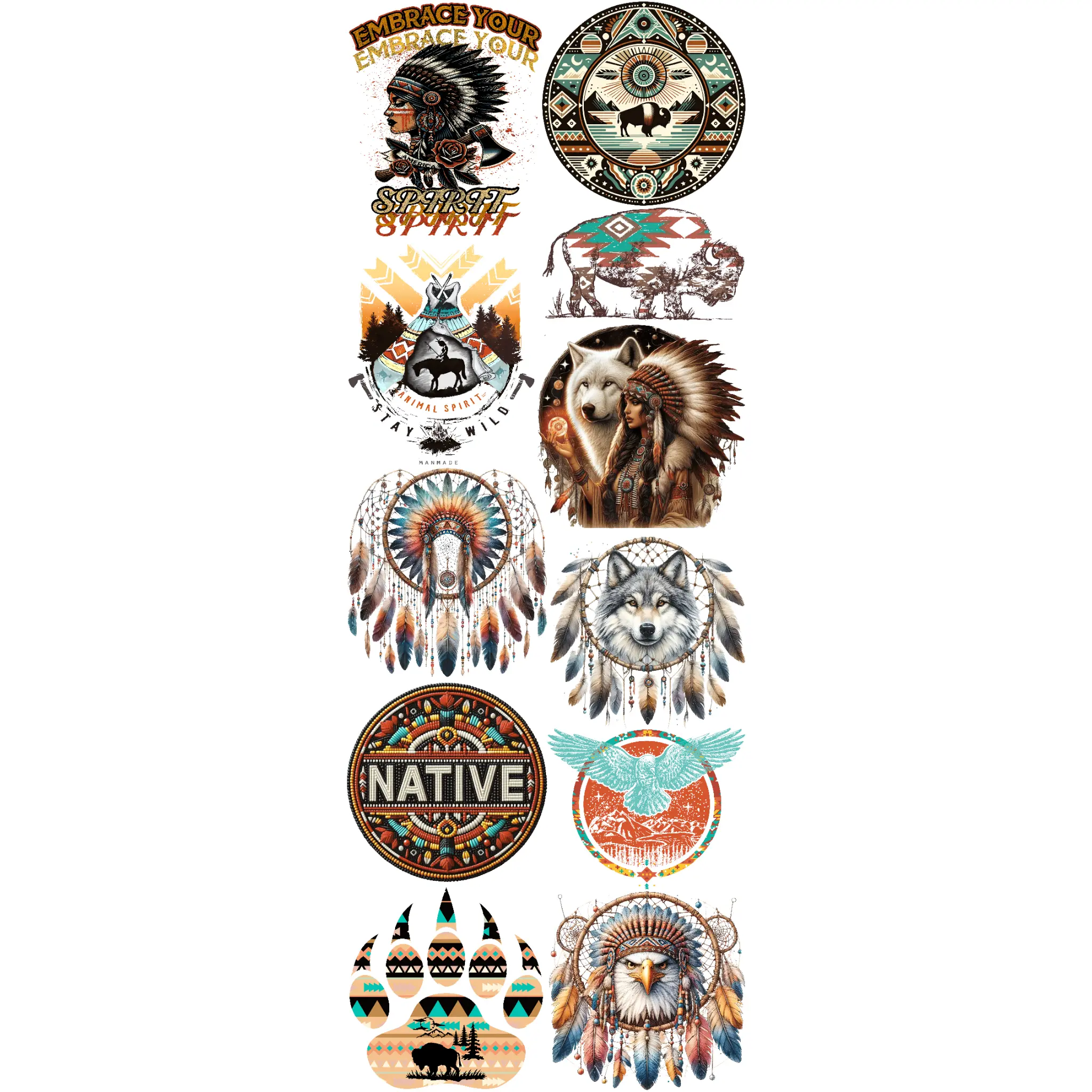 Native 1 Premade Gang sheet | DTF transfers | Ready to press | Direct to film Transfer | Quick shipping| Premade gang sheet Crafts Craft Tool