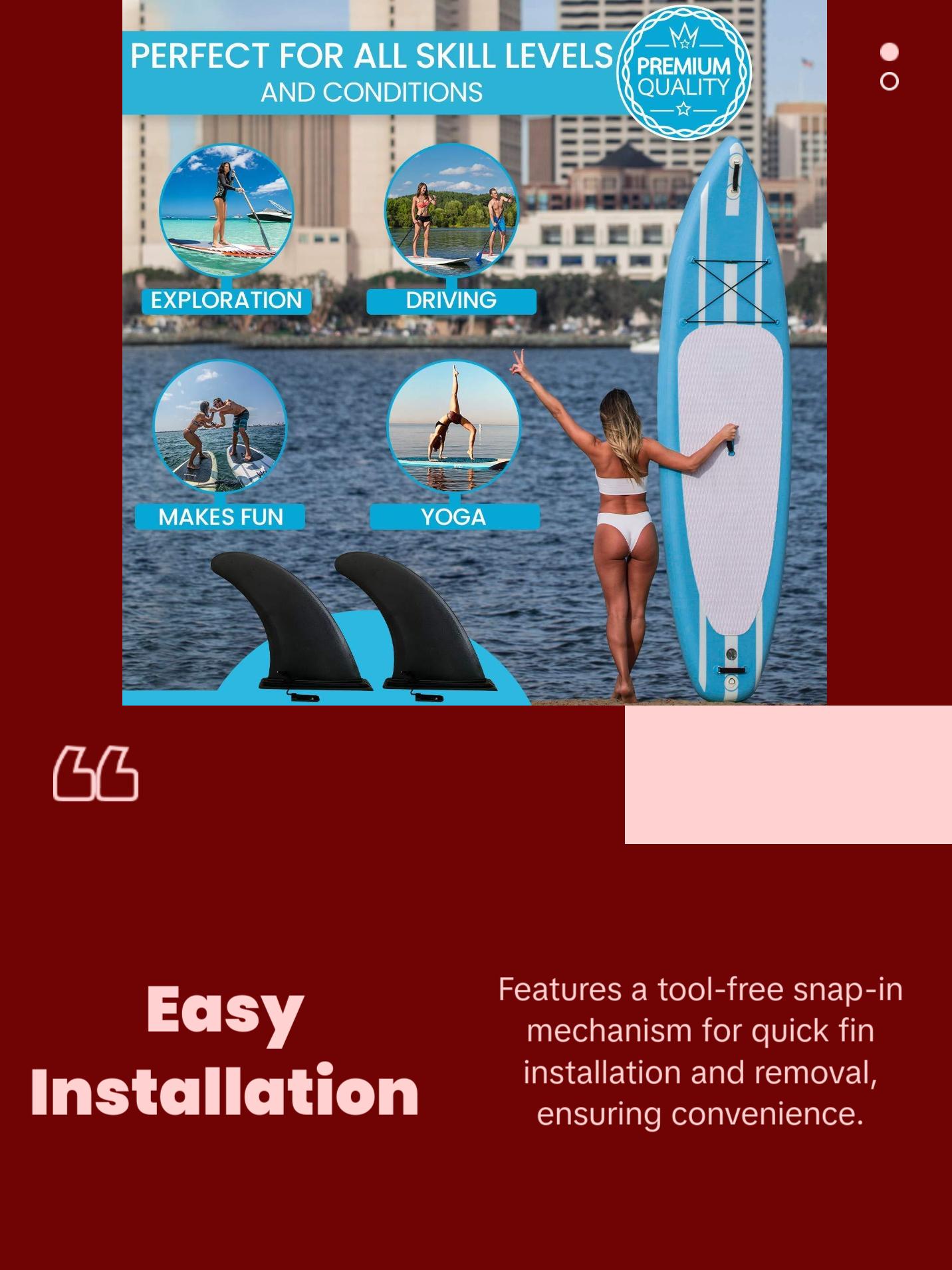 9" Aquamar Universal Paddle Board Fin - Detachable Reinforced Fiberglass- Stand Up Paddleboard Fin Replacement, Quick Release Longboard Center Inflatable Paddle Board Fin, No-Tool Installation, Improves Stability - Ideal for Beginners and Pros 9" Aquamar Universal Paddle Board Fin - Detachable Reinforced Fiberglass- Stand Up Paddleboard Fin Replacement, Quick Release Longboard Center Inflatable Paddle Board Fin, No-Tool Installation, Improves Stability - Ideal for Beginners and Pros