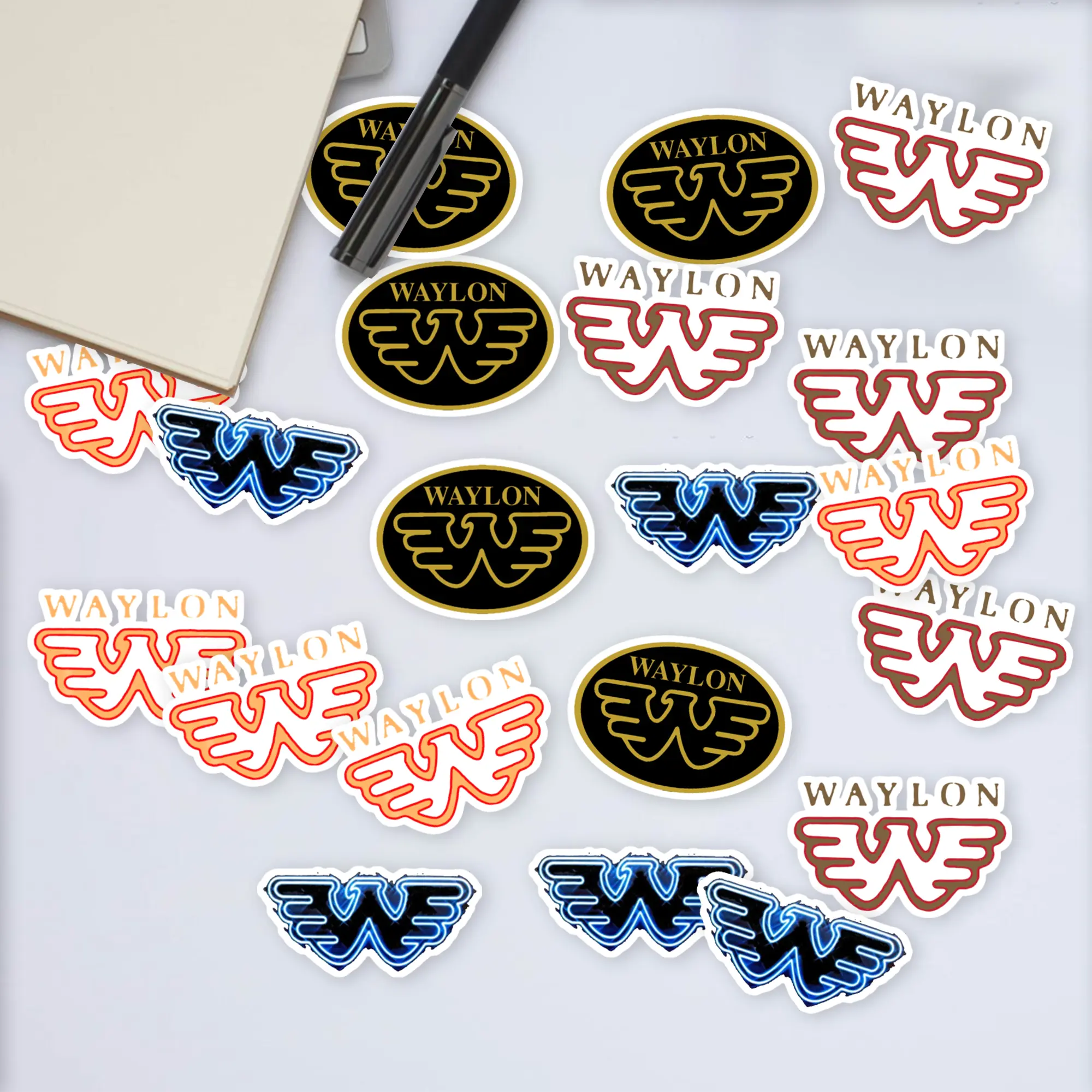 Stickers Pack 20 Pcs WAYLON Skateboard Luggage Vinyl Bumper Bike Bottle Aesthetic Waterproof Guitar Laptop Colorful Water Car