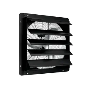 20/24 Inch Shutter Exhaust Fan, Aluminum Wall Mounted Ventilation Fan 3500 CFM for Attic, Shop, Workshop and Barn, Auto Shutters with Power Cord Kit, Black