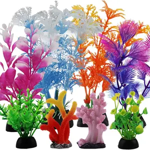 Artificial Fish Tank Decorations Plants, Aquatic Plants, 8 Counts/set Resin Coral Aquarium Decorations, Fish Tank Accessories, Aquarium Decor