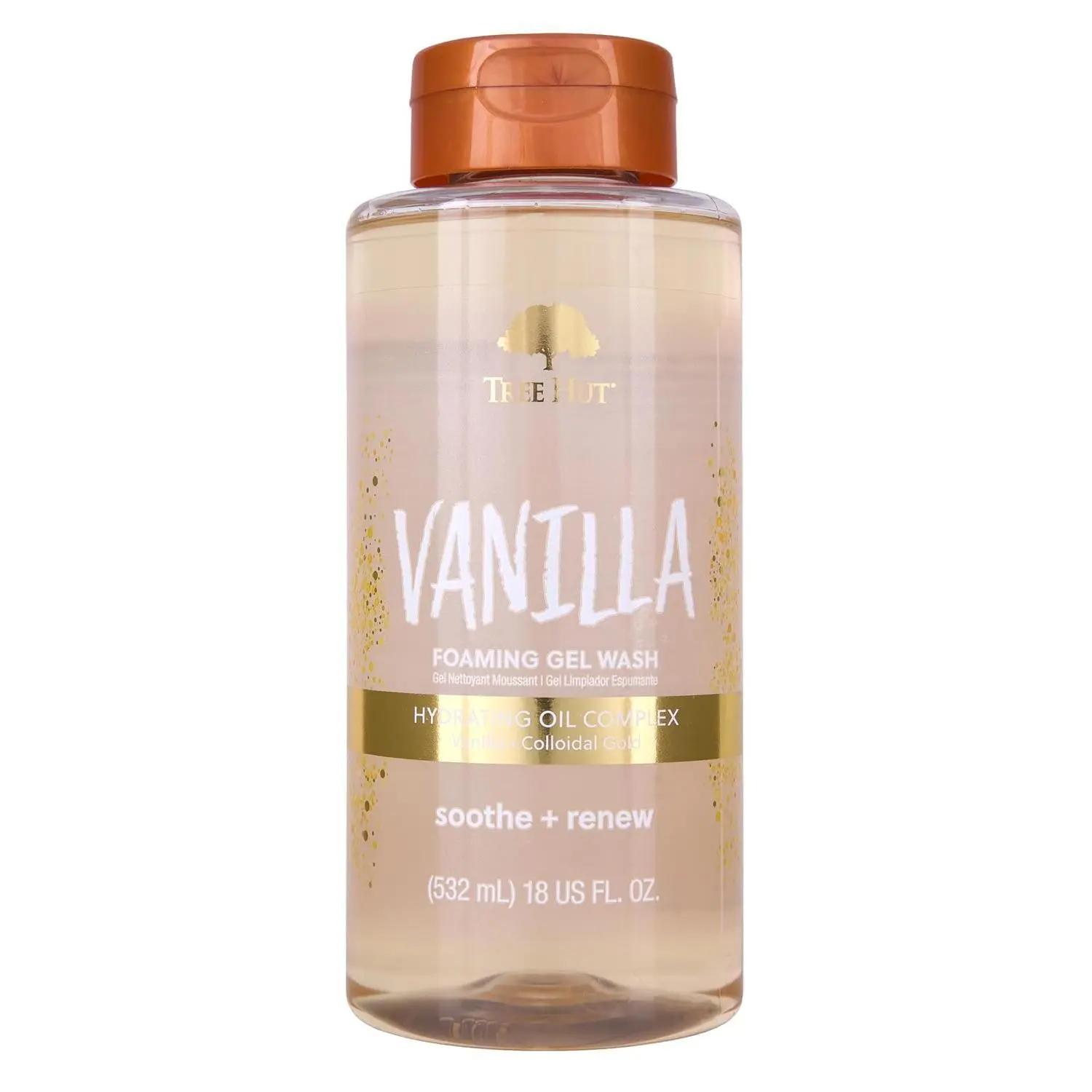 Tree Hut Vanilla Foaming Body Wash, 18 Fl Oz | Nourishing & Moisturizing Shower Gel w/ Shea Butter & Essential Oils, Soft & Smooth Skin, Gentle Cleanser For All Skin Types