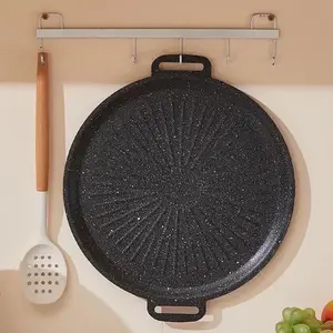 Mica stone grilling plate, solar plate, Korean barbecue plate, Nonstick Griddle Cookware, Griddle Skillet, grill pan, suitable for gas stoves and induction cookers, outdoor barbecue iron, non-stick and no burning at the bottom.