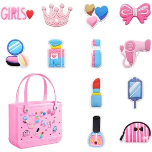 L-BR024 12pcs Charms for Bogg Bag, PVC Beach Charms for Simply Southern Totes, Insert Decorative for Handbag Beach Tote