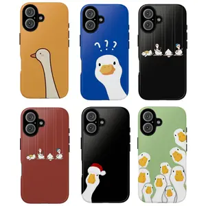 Cute Duck Cartoon Phone Case for ip and ss, duck meme protective cover, gift for duck lovers
