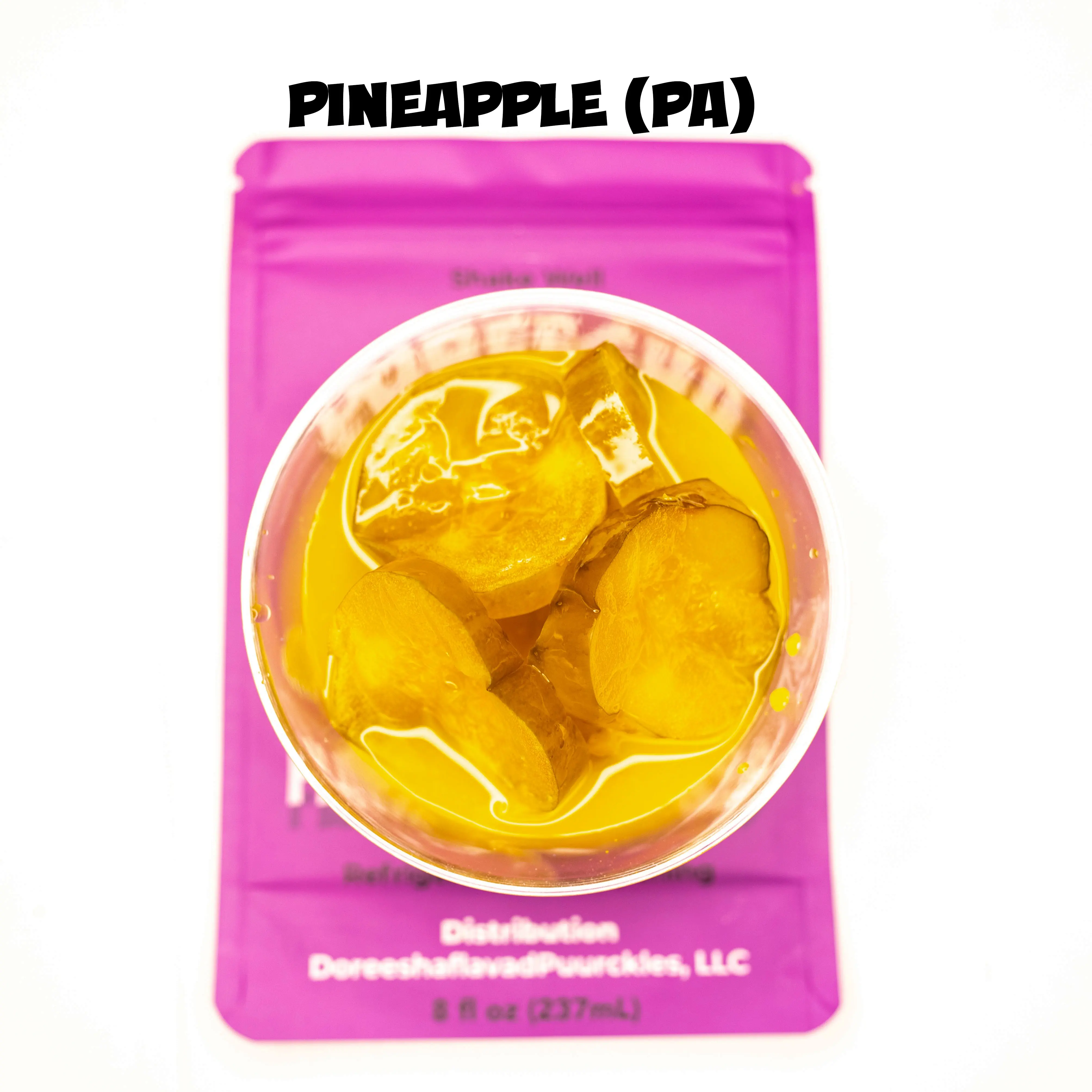 5 Bag Variety Puurckle Pack 3 - Spicy Mango, Mango, Spicy Pine Apple, Pine Apple, sunrise surprise.  This product smells like vinegar and taste like vinegar. This product is sour and sweet.  The spicy are extremely spicy