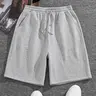 Men's Solid Color Drawstring Waist Shorts, Regular Fit Casual Loungewear Comfy Breathable Everyday Lounge Shorts for Summer, Men's Bottoms for Daily Wear, Menswear