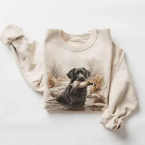 Vintage Black Lab Hunting Dog Mallard Duck Sweatshirt - 90's Waterfowl Retriever Crewneck - Goose Hunting Season Gift for Hunters and Outdoorsmen