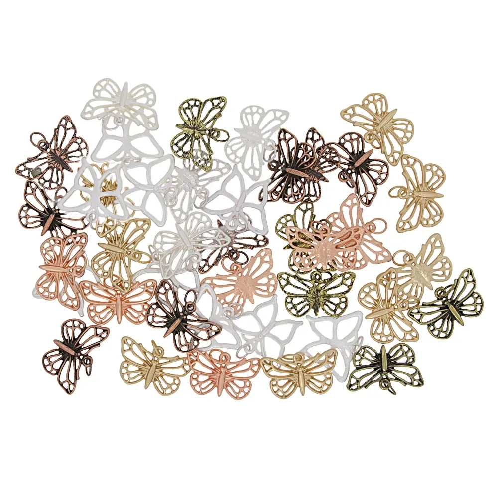 JTV Assorted Butterfly Charms Set of 40
