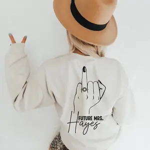 Custom Future Mrs. Sweatshirt, Fiancee Sweatshirt, Bride Gift, Personalized Mrs. Sweatshirt, Engagement Gift, Custom Mrs. Sweater Ring Finger