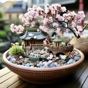 100/30 Japanese Micro Cherry Blossom Bonsai seeds , produce beautiful flowers year-round, easy to grow, thrive both indoors and outdoors, Perfect for pots and garden beds.