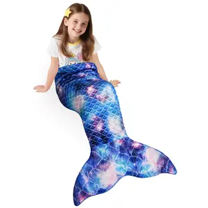 Catalonia Kids Mermaid Tail Blanket, Cozy Mermaid Sleeping Bag, Fish Scale Pattern, Perfect Gift for Girls Teen
